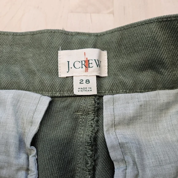 J.Crew Oarsman Military Camp Pant Cargo Pocket Twill Sz 28 Buckle Sides Olive - Picture 4 of 11